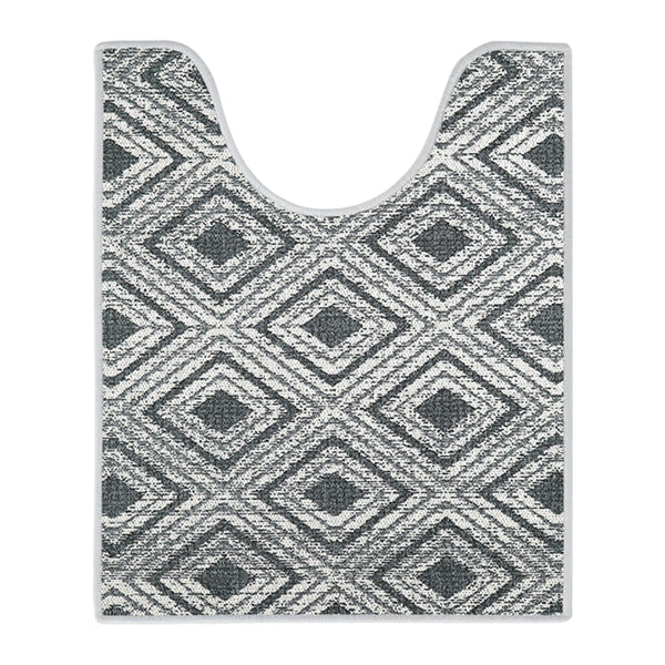 Geometric Design U Shape Bathroom Rug | 20”x24" | Gray2