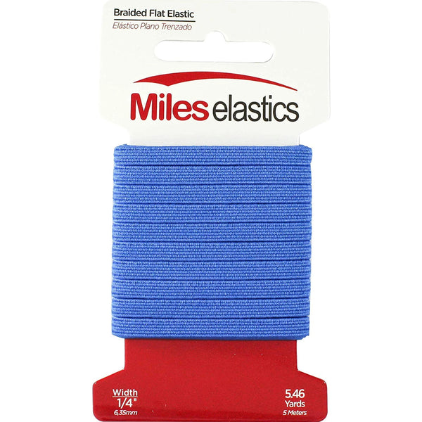 Miles Elastic Braided Flat Elastic 1/4" (6,35 mm) by 5,46 Yards(5 Meter) -Several Colors