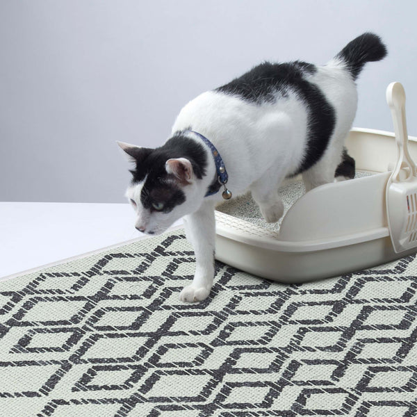 SussexHome Pets Ultra-Thin Cat and Dog Litter Mat for Litter Box - Washable Soft Natural Cotton - Slip Resistant