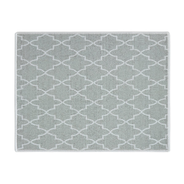 Geometric Pattern Large Dish Drying Mat for Kitchen Counter |24 x 18 x 0.25 Inches | Gray