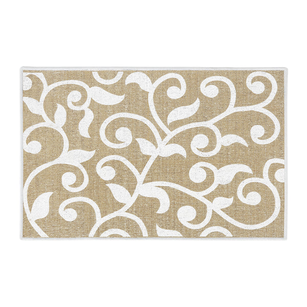 Floral Design Multipurpose Floor Mat | 20"x31" | Beige