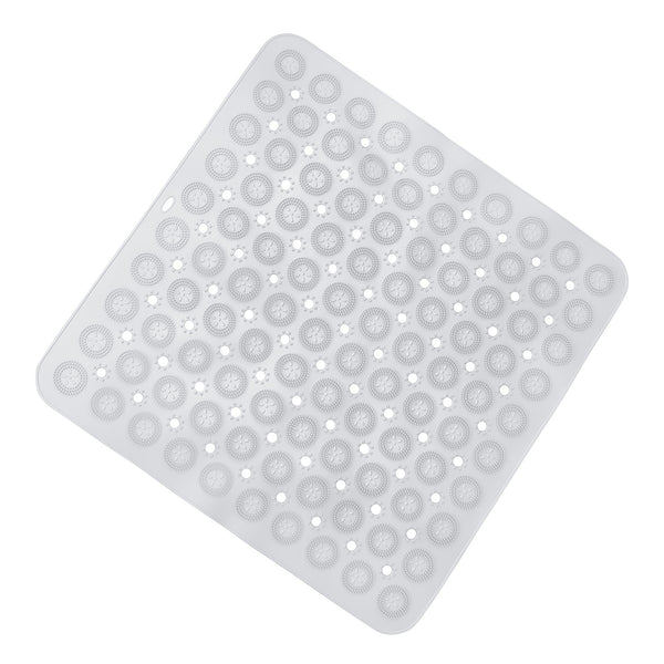 Sussexhome Foot Massager Square Shower Mat with Suction Cups and Drain Holes |21,25" X 21,25"