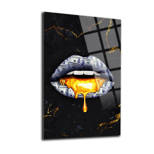 Golden Lip Wall Decor