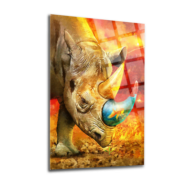 Rhino and Fish Wall Decor