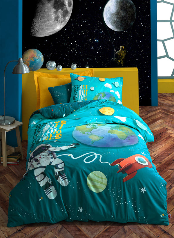 Cosmos İn Sky Duvet Cover Set | Turquoise