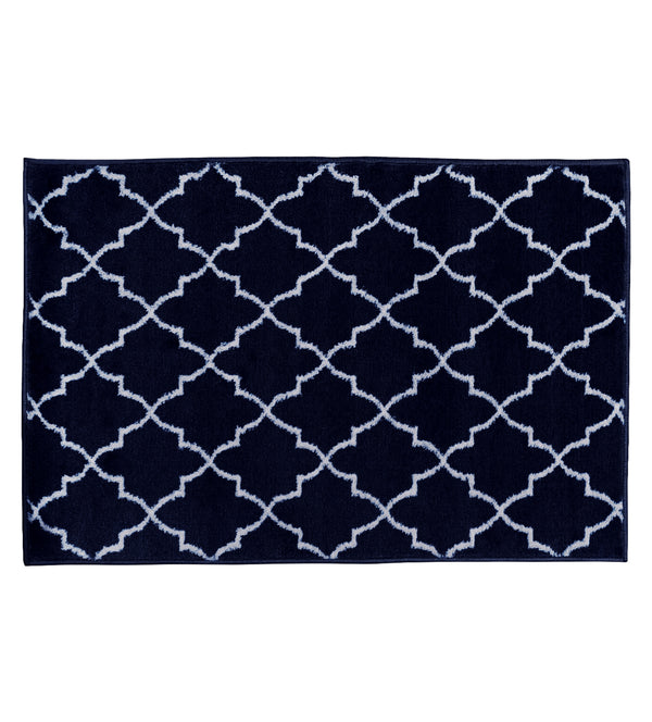 Sussex Home, Landing Rug, Slip Resistant Indoor Carpets Includes Adhesive Tape 2' x 3'-Trellisville Collection | Navy&White