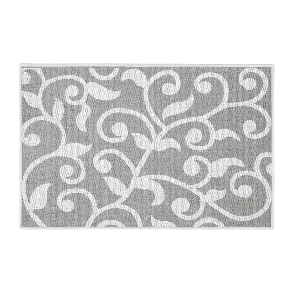 Floral Design Multipurpose Floor Mat | 20"x31" | Gray