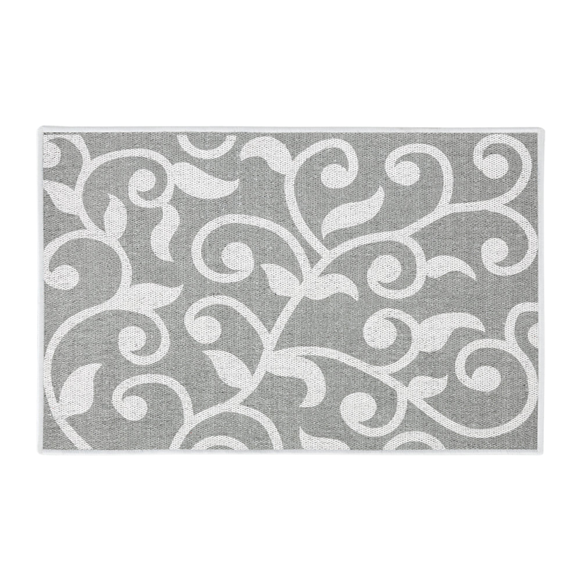 Sussexhome Non-Skid Thin Area Rugs for Laundry Room, Entryway, Bathroom and Kitchen - 20 x 31 Inches Floor Mat - Geometric-Gray