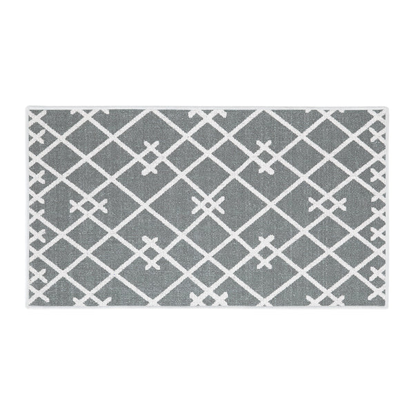 Geometric Design Multipurpose Floor Mat | 24"x44"" | Gray