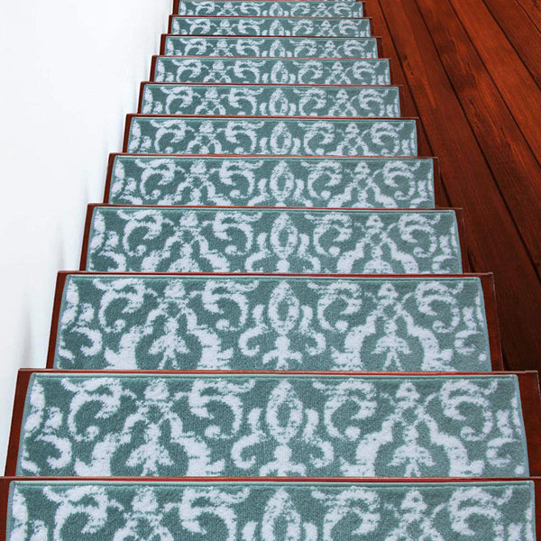 Stair Treads Rug 9"x28" Floral Collection | Teal