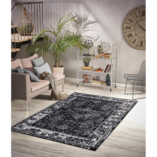 Homeward Collection Non-Skid Area Rug | 5X7 Ft. | Black