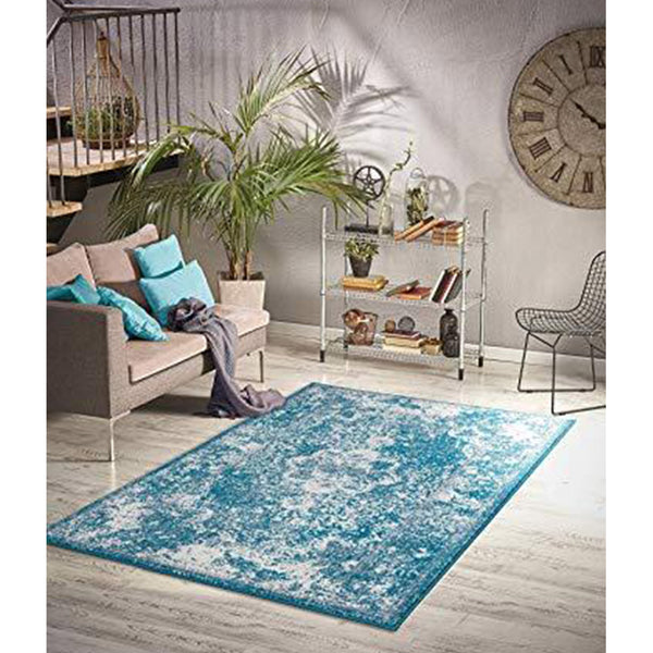 Homeward Collection Non-Skid Area Rug | 5X7 Ft. | Turquoise