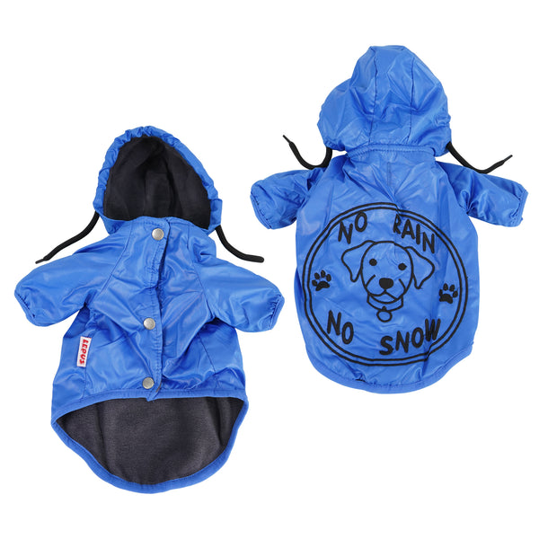 Pet Apparels | Dog Raincoat with Hood - Full Coverage Dog Rain Jacket with Fleece Lining