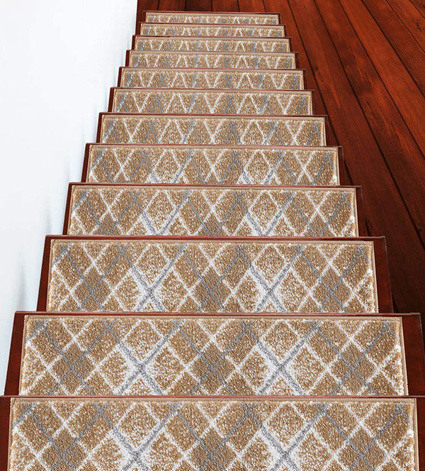 Stair Treads Rug 9"x28" Modern Collection | Beige