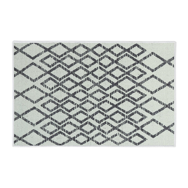 Geometric Diamond Design Multipurpose Floor Mat | 20"x31" | Ivory