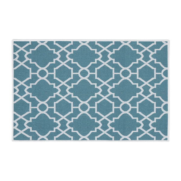 Geometric Graphic Design Multipurpose Floor Mat | 20"x31" | Teal