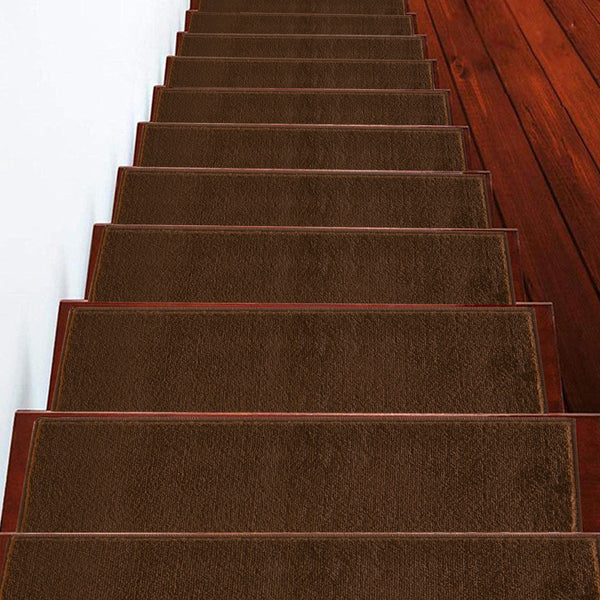 Stair Treads Rug 9"x28" Solid Collection | Brown