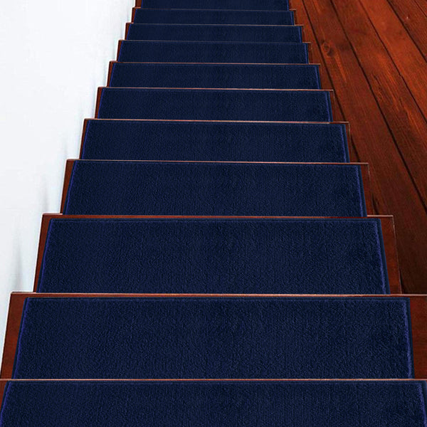 Stair Treads Rug 9"x28" Solid Collection | Navy