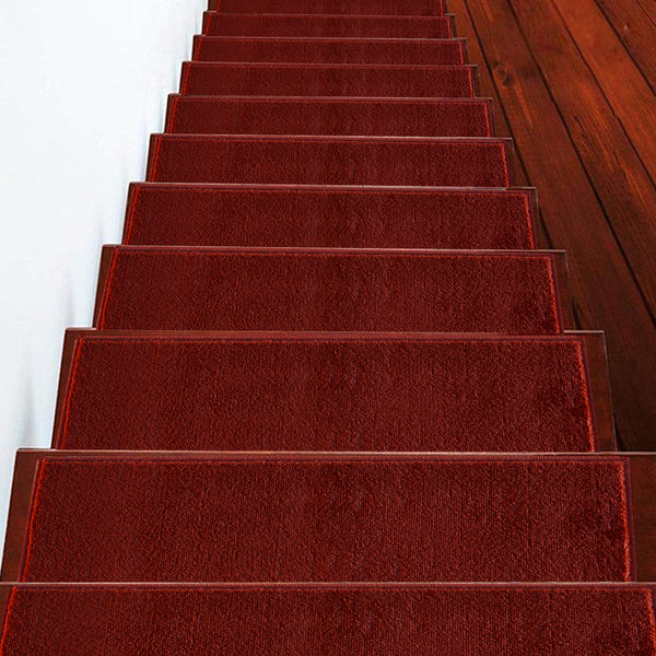 Stair Treads Rug 9"x28" Solid Collection | Red