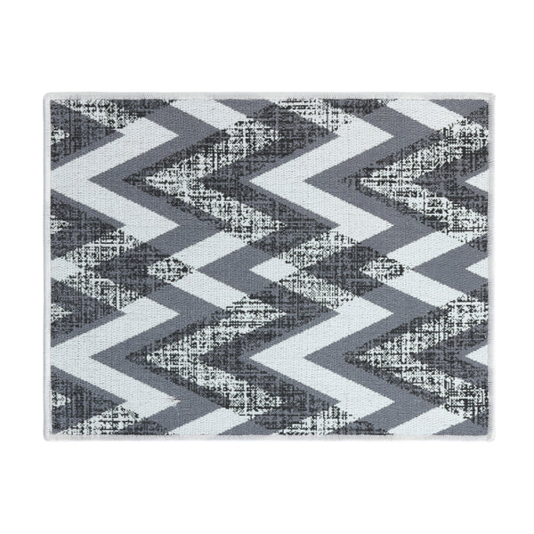 Chevron Pattern Large Dish Drying Mat for Kitchen Counter |24 x 18 x 0.25 Inches | Gray