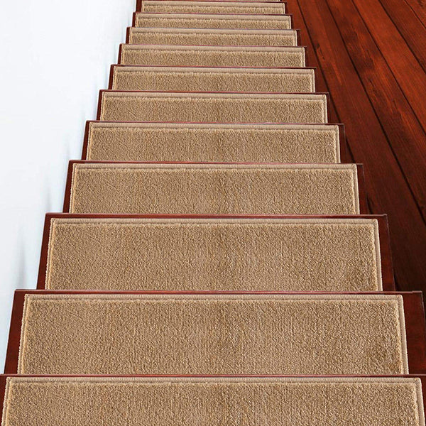 Stair Treads Rug 9"x28" Solid Collection | Beige