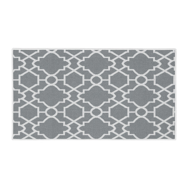 Geometric Graphic Design Multipurpose Floor Mat | 24"x44" | Gray