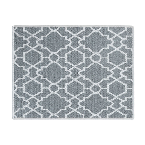 Geometric Graffic Pattern Large Dish Drying Mat for Kitchen Counter |24 x 18 x 0.25 Inches |Gray