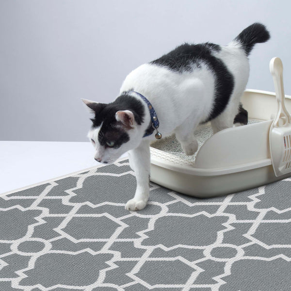 SussexHome Pets Ultra-Thin Cat and Dog Litter Mat for Litter Box - Washable Soft Natural Cotton - Slip Resistant