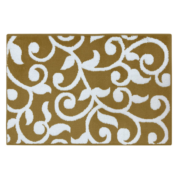 Sussex Home, Landing Rug, Slip Resistant Indoor Carpets Includes Adhesive Tape 2' x 3' -Floral Collection |Beige&White