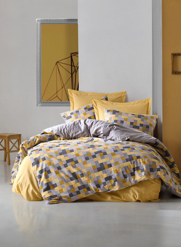 Yellow Geometry Duvet Cover Set | Yellow