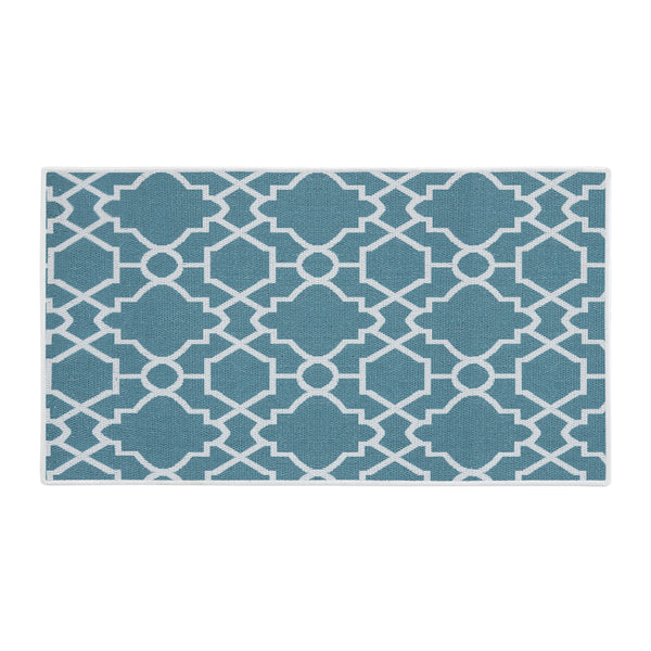 Geometric Graphic Design Multipurpose Floor Mat | 24"x44" | Teal