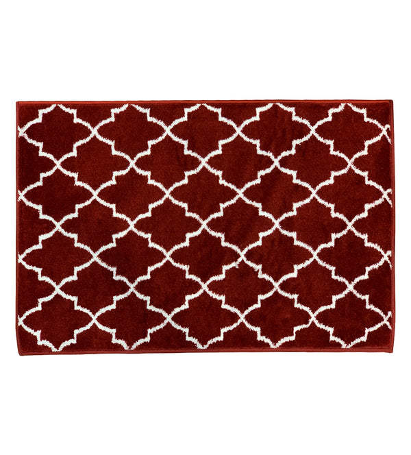 Sussex Home, Landing Rug, Slip Resistant Indoor Carpets Includes Adhesive Tape 2' x 3'-Trellisville Collection |Red&White