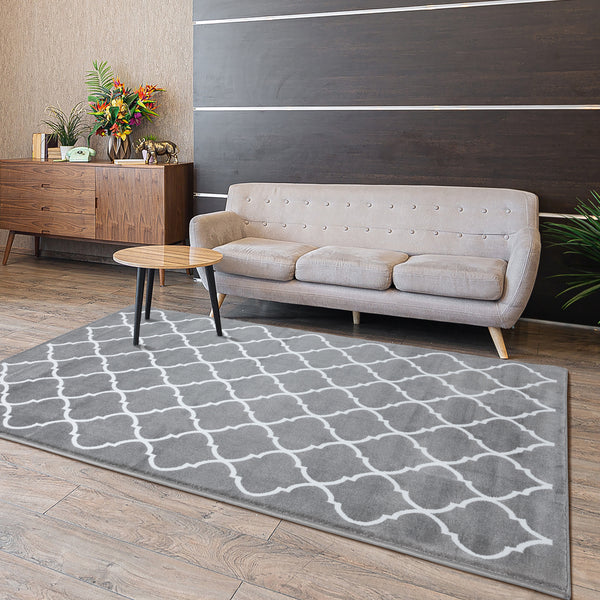 Sussexhome Beatrice Perfect Soft Area Rugs | Trellisville - Gray/White