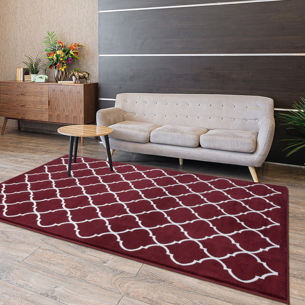 Sussexhome Beatrice Perfect Soft Area Rugs | Trellisville - Red/White