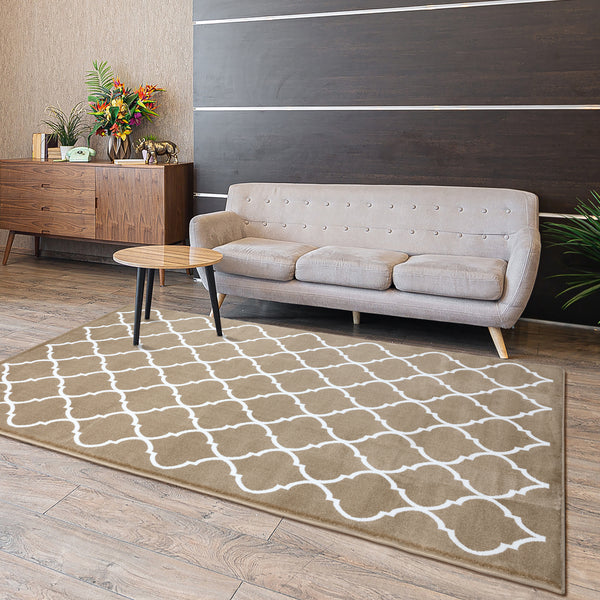 Sussexhome Beatrice Perfect Soft Area Rugs | Trellisville - Beige/White