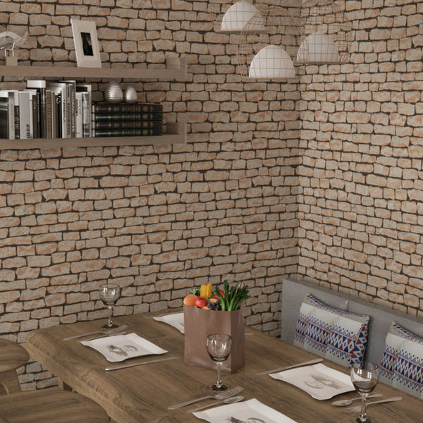 Wallpaper-Poetic Collection-Stone Wall |  Sq.Ft. PRICE JUST: $0.99