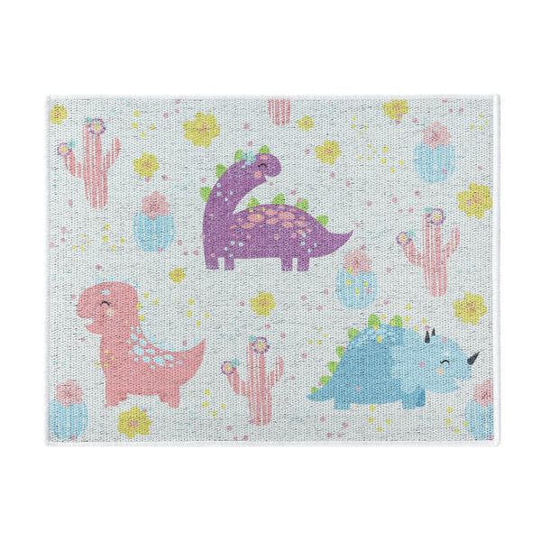 Dino Pattern Large Dish Drying Mat for Kitchen Counter |24 x 18 x 0.25 Inches | Colorful