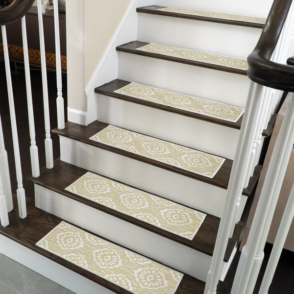 New Age Flower Design 9" X 28" Stair Treads