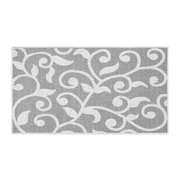 Floral Design Multipurpose Floor Mat | 24"x44" | Gray