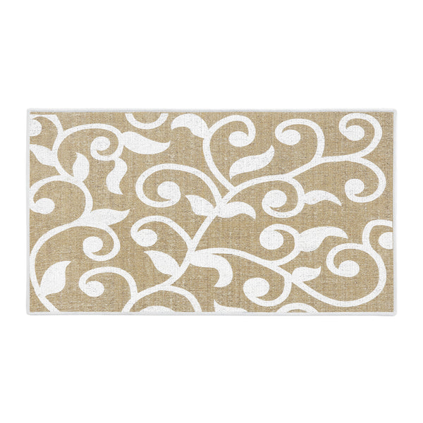 Floral Design Multipurpose Floor Mat | 24"x44" | Beige