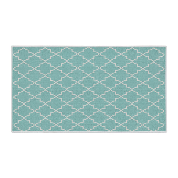 Geometric Design Multipurpose Floor Mat | 24"x44" | Turquoise