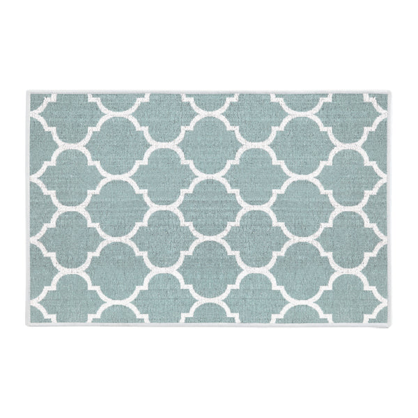 Geometric Design Multipurpose Floor Mat | 20"x31" | Light Teal