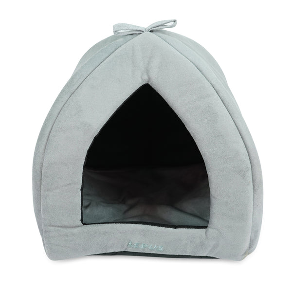 Washable Pet Tent Bed - Cozy Covered Small Cat Bed and Dog Igloo Bed -  13.8 x 13.8 x 13.8 Inches