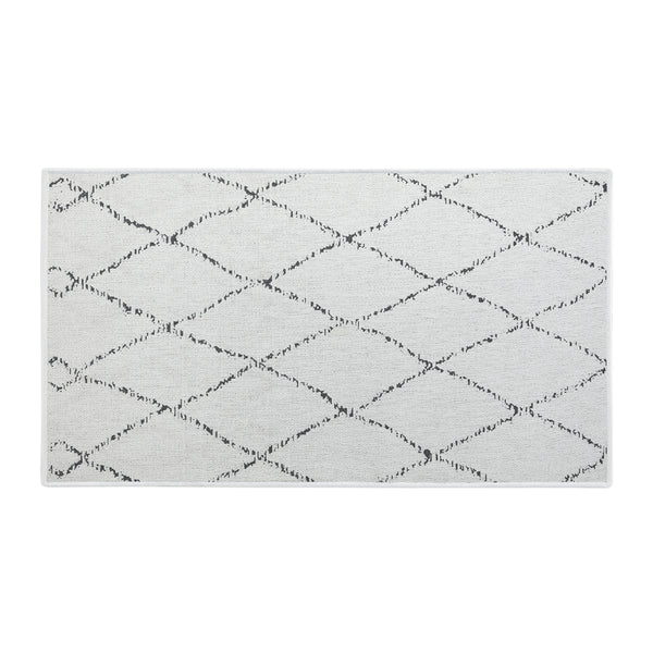 Moroccan Trellis Design Multipurpose Floor Mat | 24"x44" | Ivory