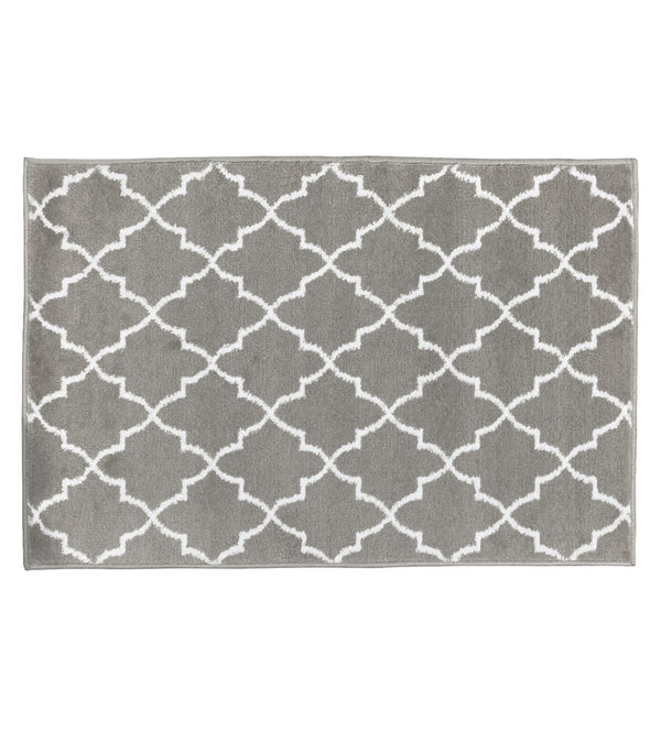 Sussex Home, Landing Rug, Slip Resistant Indoor Carpets Includes Adhesive Tape 2' x 3'-Trellisville Collection |Gray&White