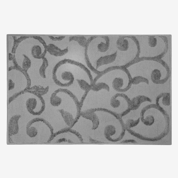 Sussex Home, Landing Rug, Slip Resistant Indoor Carpets Includes Adhesive Tape 2” x 3”-Floral Collection |Gray